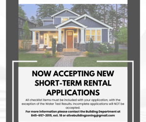 Now Accepting New Short-Term Rental Applications. All checklist items must be included. Incomplete applications will not be accepted.